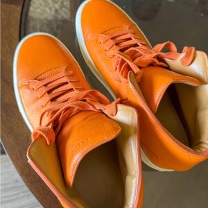 Buscemi Vibrant Orange Leather Sneakers
